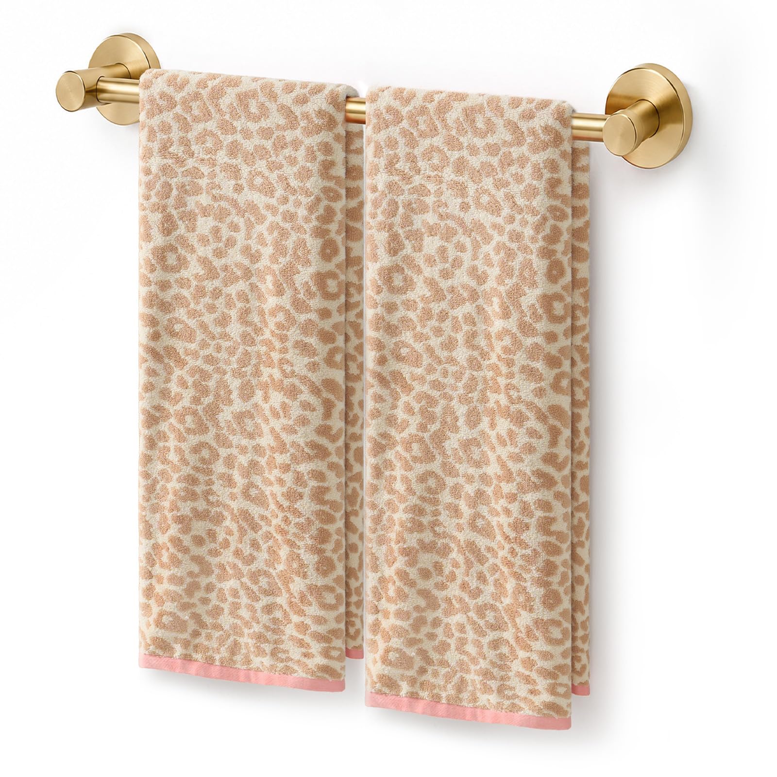 Leopard Print Bath Towels - REDKISS Set of 2 -8 Leopard Print Bath Towels - REDKISS Set of 2 -8