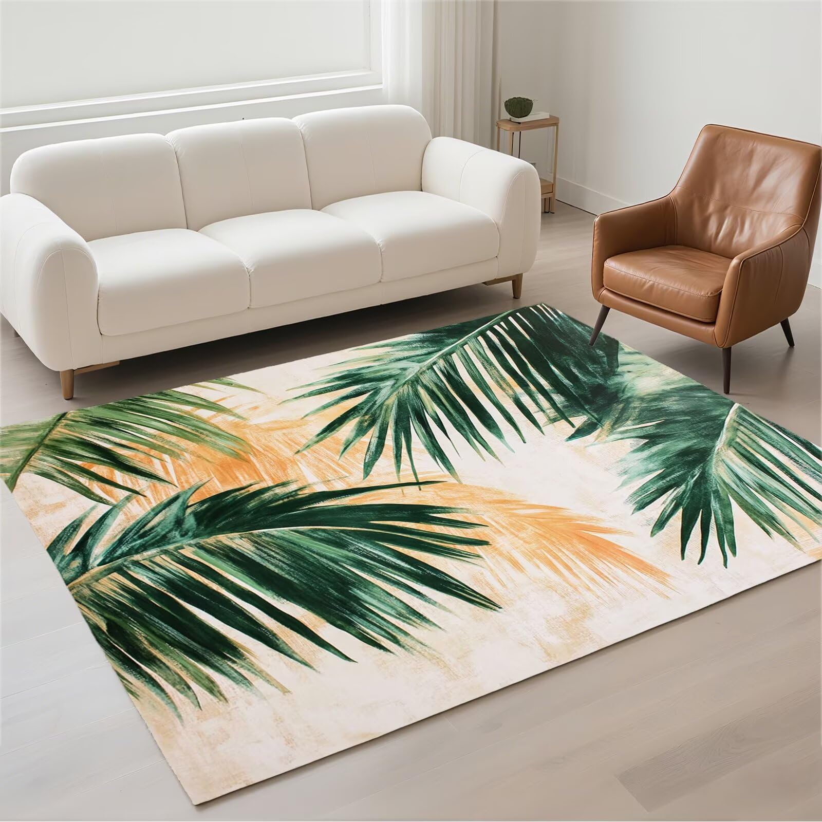 Tapis salon imperméable 60x90 lavable en machine style rectangulaire moderne