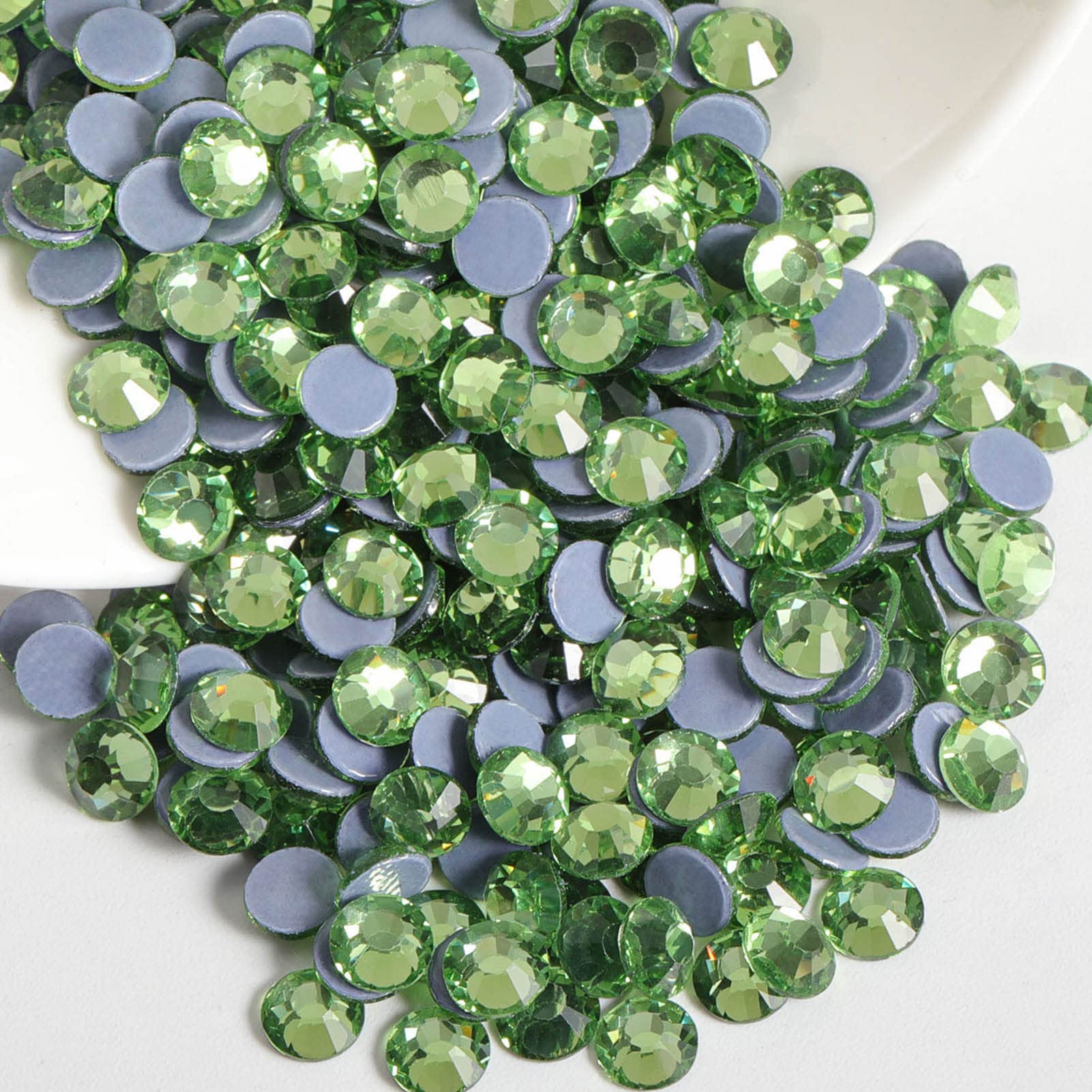 BEADSLAND Hotfix Rhinestones Light Green SS30 (6.3-6.5mm, 288pcs) | Glass Craft Crystals for Fabric & DIY - main product image
