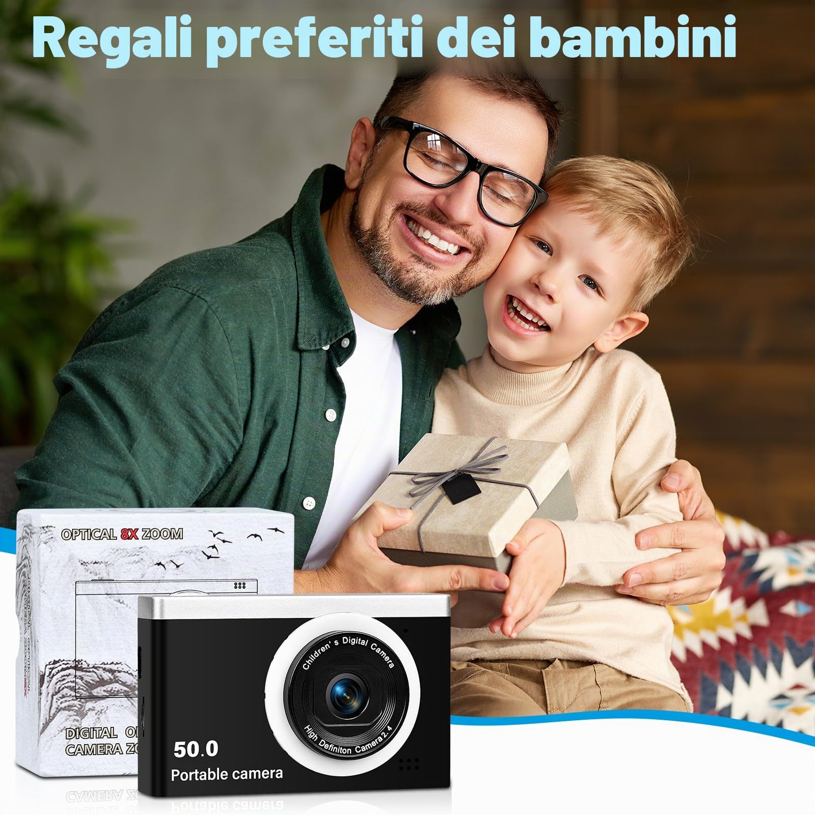 Macchina Fotografica Digitale 40MP 1080P FHD Fotocamera Digitale con Zoom Digitale 8X Ricaricabile Macchina Digitale Compatta per Bambini Studenti Principianti