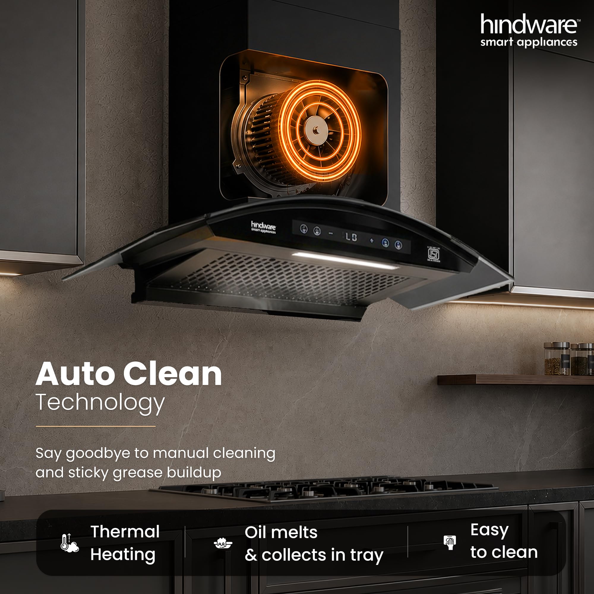 Hindware Amyra Kitchen Chimney - Filterless & Smart -4