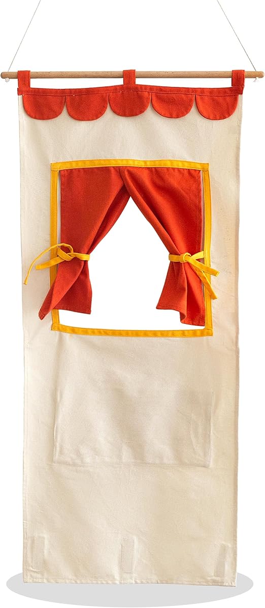 AVDAR Puppet Show Theater for Kids with Curtain, Fit for Jungle Gyms Activity Gyms, Space Saver, Ideal for Pretend Play, Hand Puppets, Educational Kids Activitie for Toddlers 2+