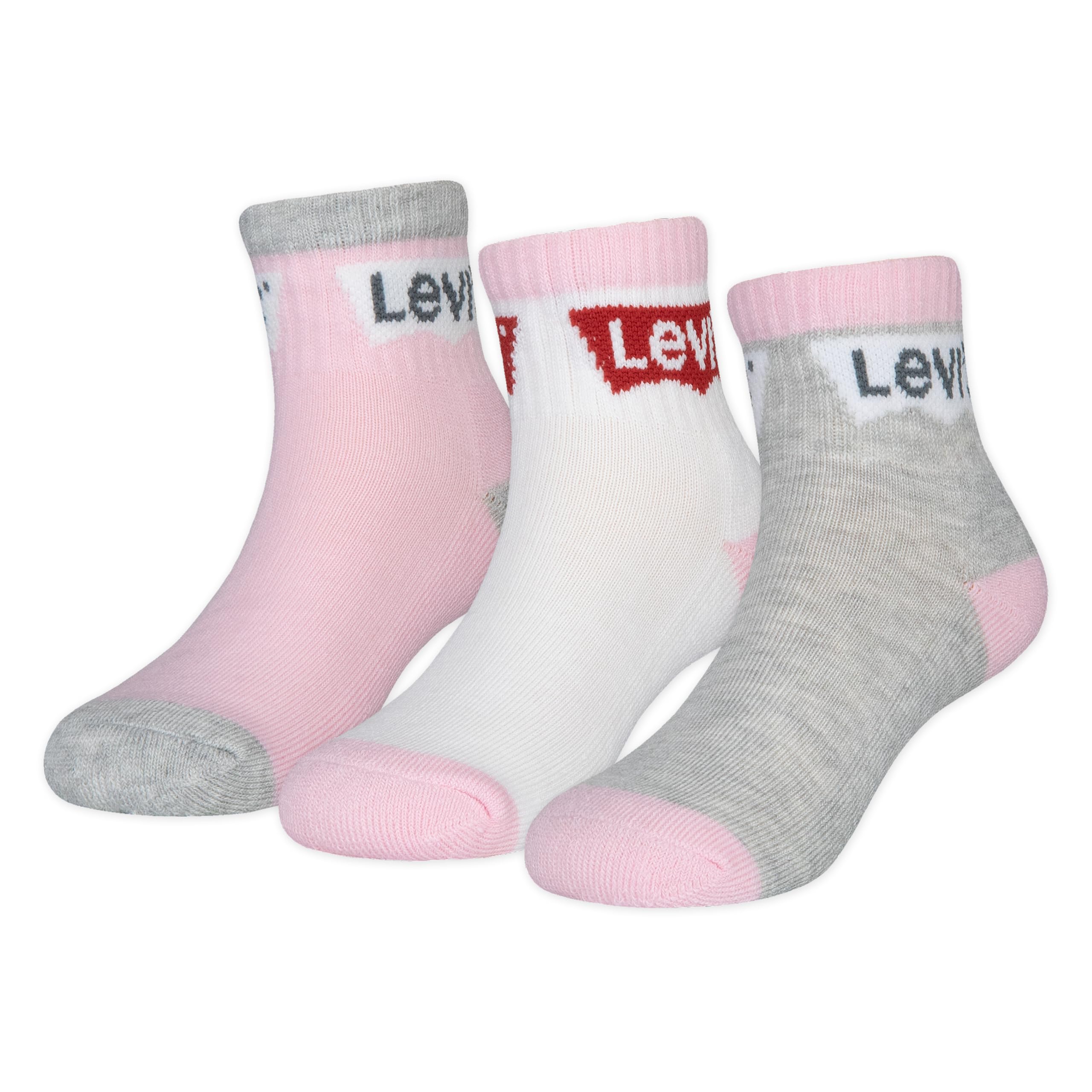 Levi's Kids Boys Batwing Mid Cut 3pk Casual Sock, Fairy Tale, 2 Years UK