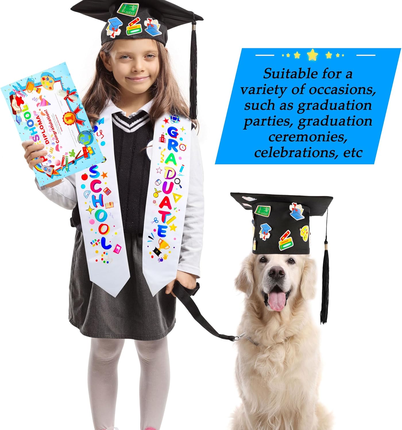 20 Pieces Preschool Graduation Stole Printed Graduation Stoles Graduation Sash Honor Graduation Gifts for Unisex