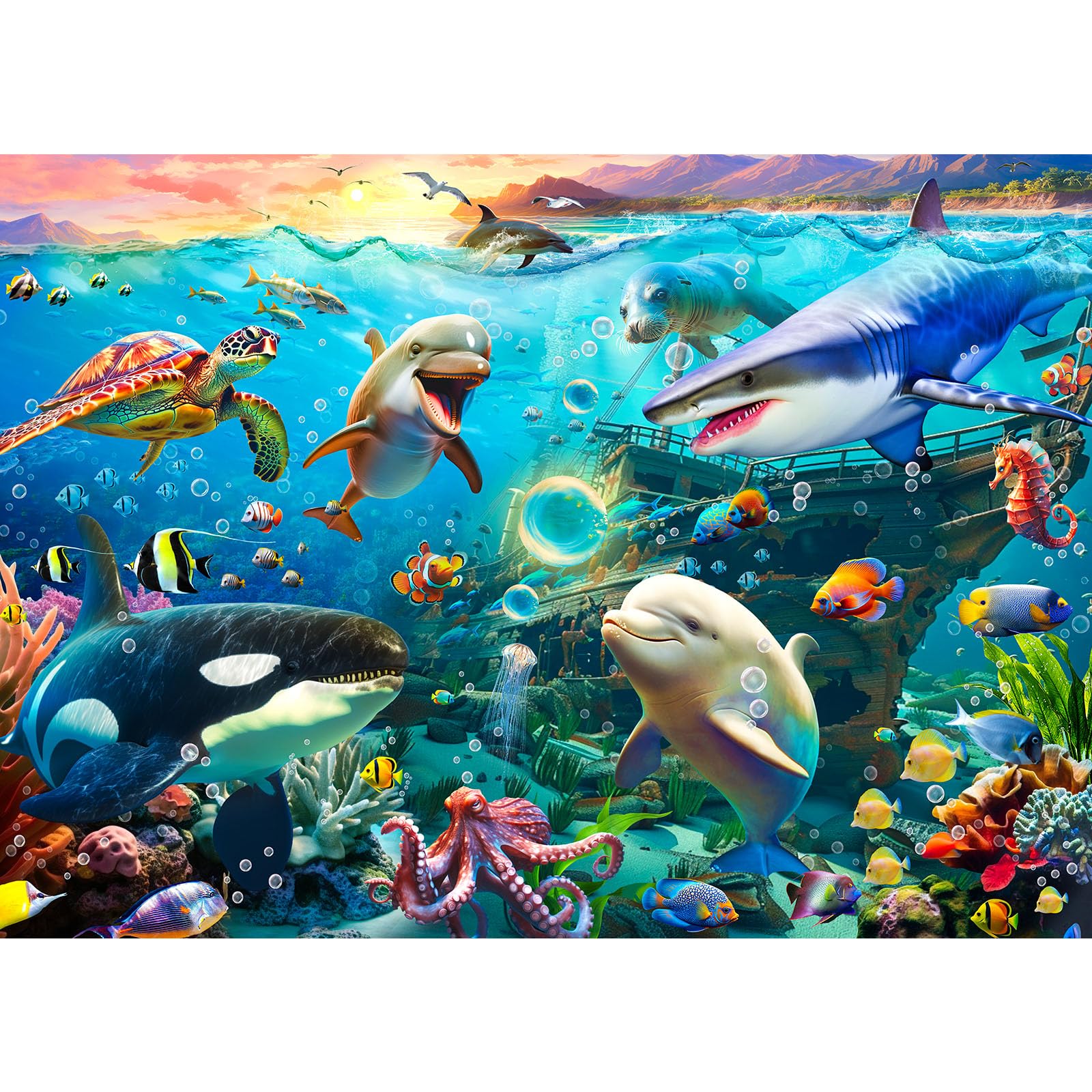 Jigsaw Puzzles for Adults 1000, Impossible Puzzle for Adults Educational Games.Challenging Puzzles, Puzzle Game for The Whole for Women, Gifts for Men, Theme:Undersea AnimalsJigsaw Puzzles for Adults 1000, Impossible Puzzle f…