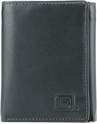 Billetera triple de 8 compartimientos bloqueadora de RFID con espacio para identificación - Cuero auténtico - Billeteras bloqueadoras de RFID para Billetera triple de 8 compartimientos bloqueadora de RFID con espacio para identificación - Cuero auténtico - Billeteras bloqueadoras de RFID para