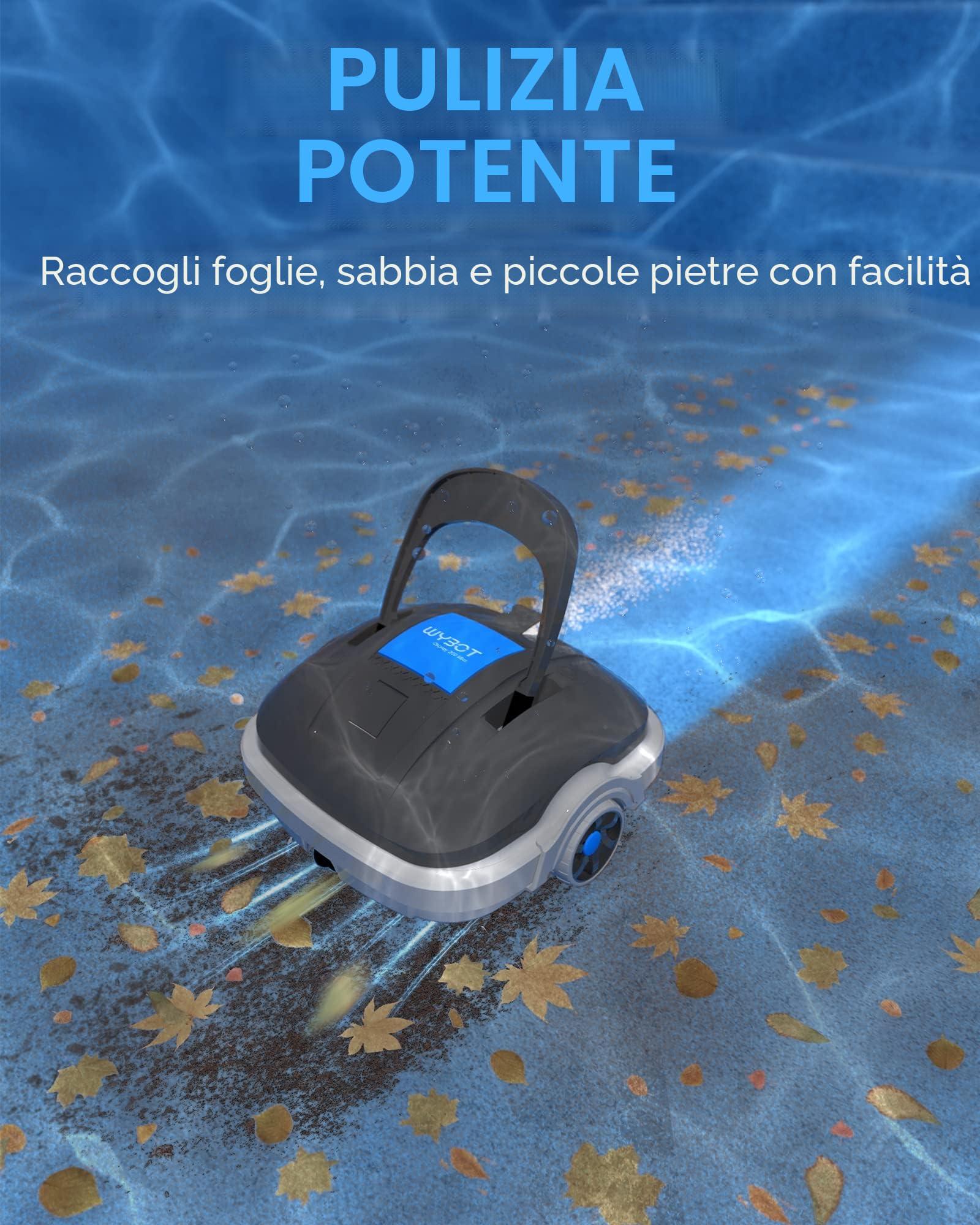 Robot Piscina Fuori Terra per Piscina da 80m², Robottino Pulitore con Doppia Motricità, Robot Piscina Pulitore Senza Fili con Batteria Autonomia 100 Min | Doppia Filtrazione e Parcheggio Autonomo