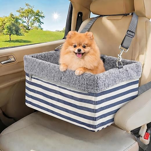 MARSLABO Dog Car Seats for Small Dogs, Upgrade Dog Booster Seat with Metal Frame Construction with Double-Layer Oxford, Perfect for Small Pets up to 20lbs