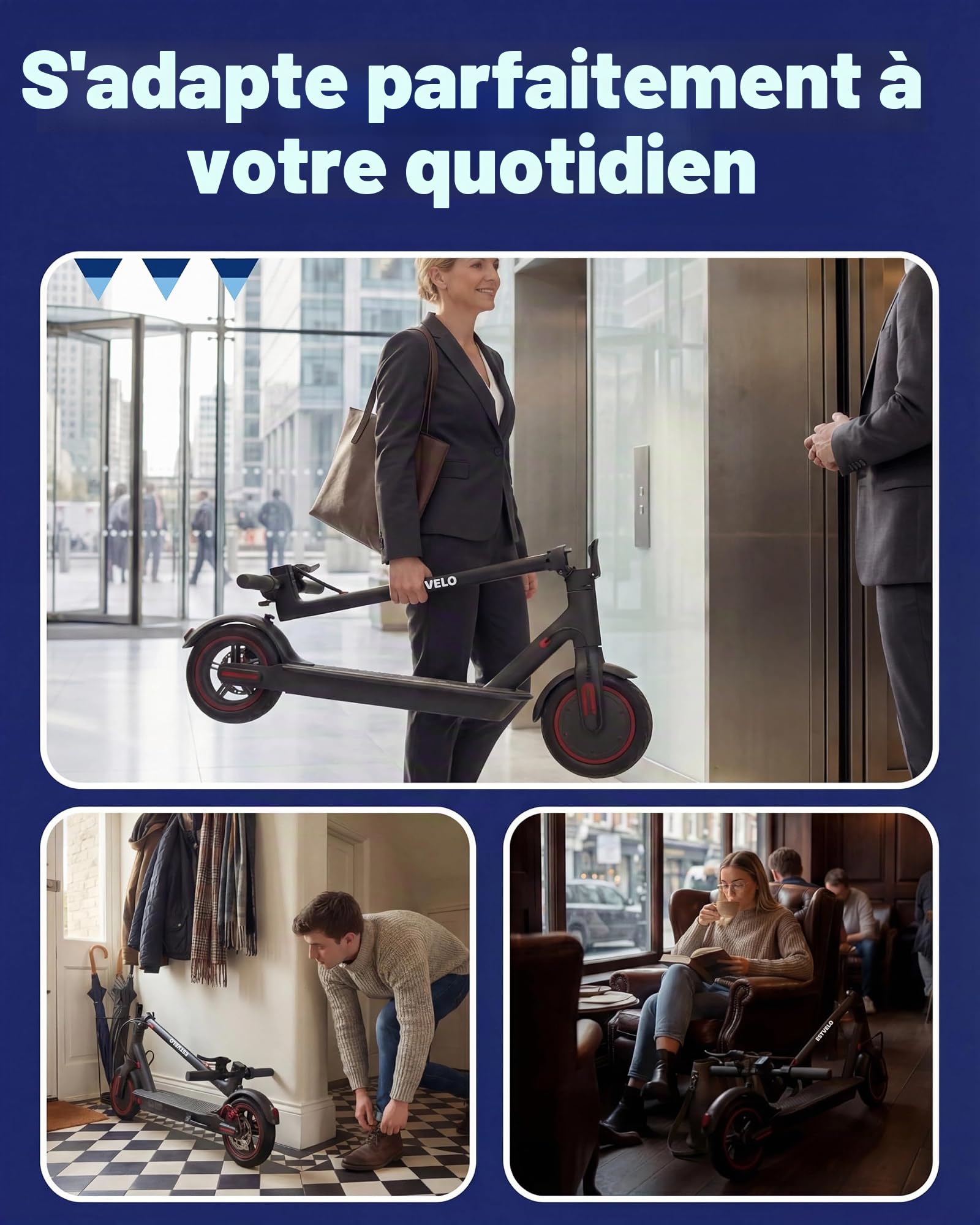 S3 Pneumatiques Trottinette Electrique Adulte Ultra Legere, 350w-500w Autonomie 30km,36v 10.4ah RéGéNéRation De Batterie Au Freinage Maxload120kg, APP Contrôle