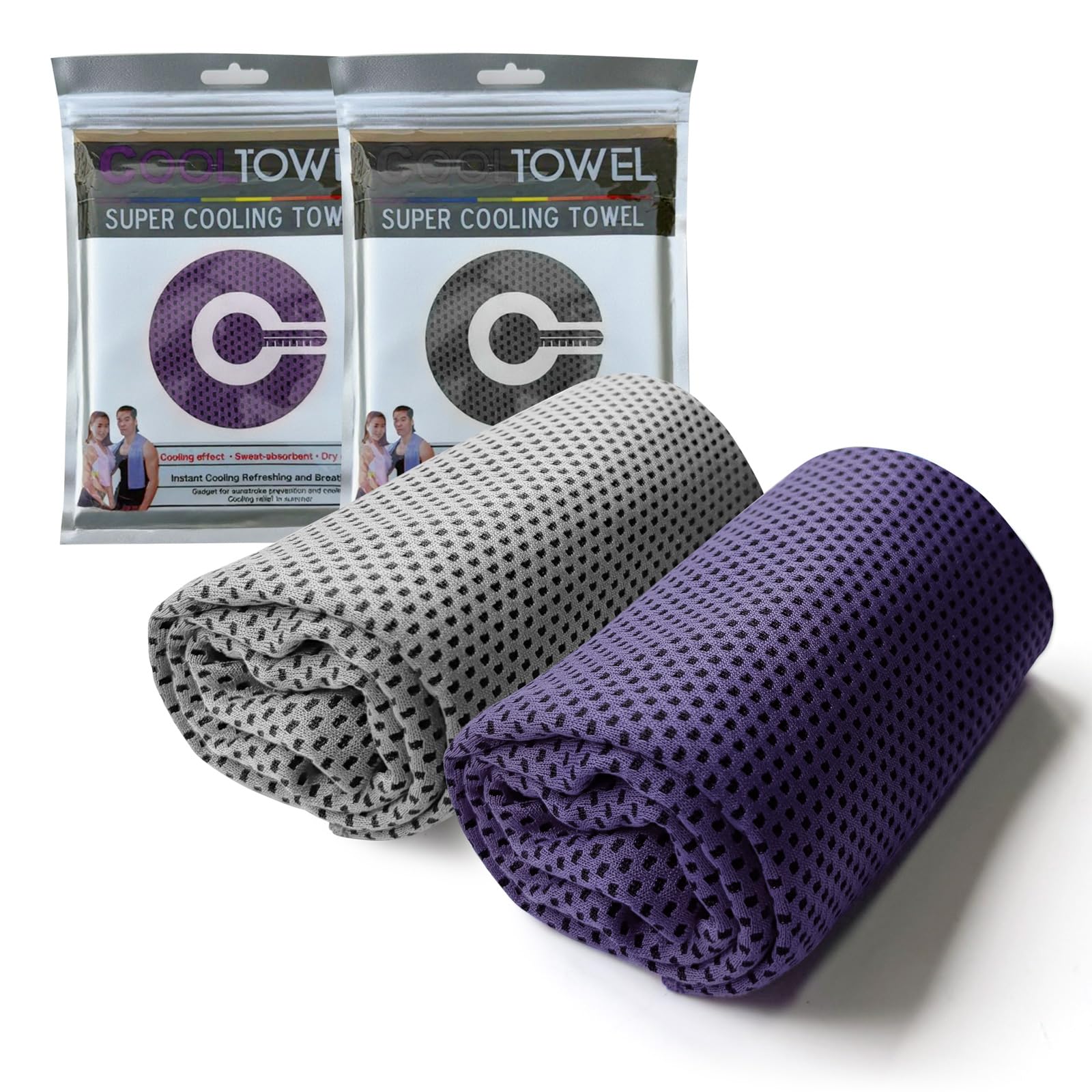 Chilly 2-Pack Microfiber Cooling Towels for Instant Relief - Summer Essential