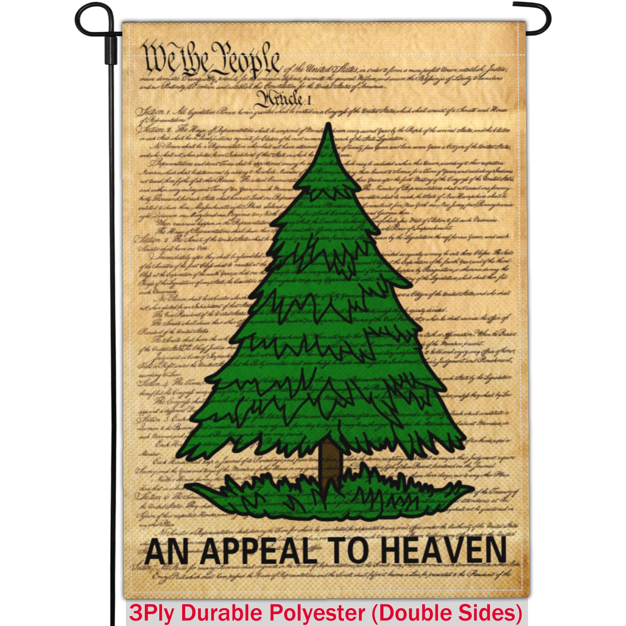 NASIAN An Appeal to Heaven Garden Flag Pine Tree Garden Flag Small We the People American Patriotic Garden Flags for Outside 12x18 Double Sided Outdoor Liberty Tree Yard Banner Flag Made in USA