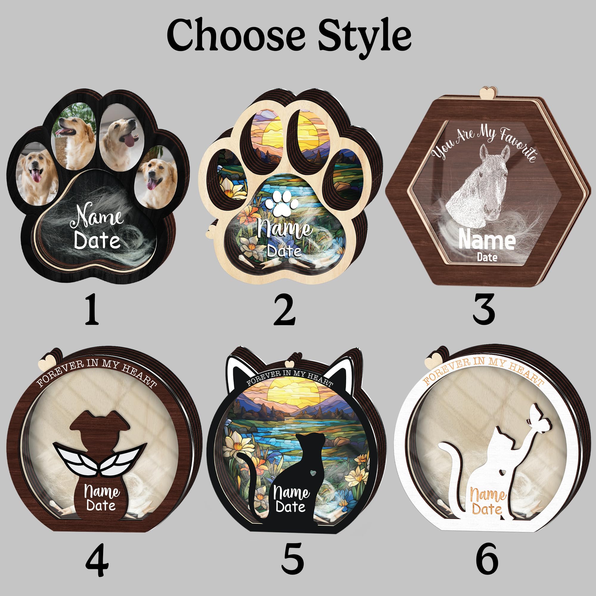 Scatola in legno personalizzata per animali domestici, scatola commemorativa con zampa per la perdita di animali domestici, biglietto di simpatia, regalo per gli amanti degli animali domestici