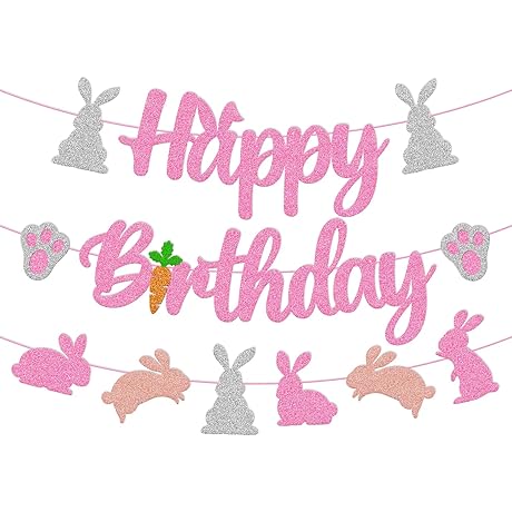 Bunny Birthday Banner Perfect for Party Decorations