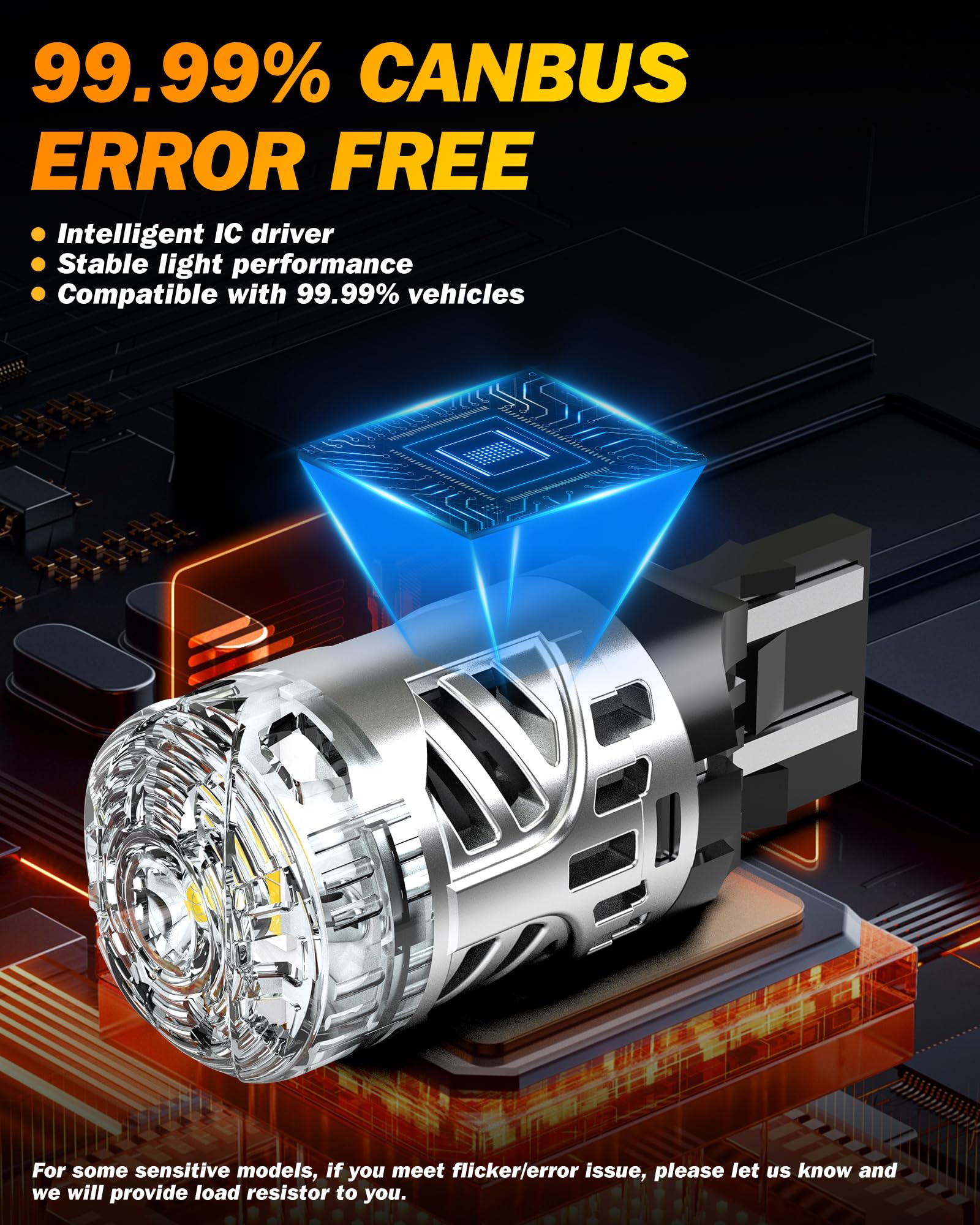Ampoule 7443 W21/5W blanche, ultra-lumineuse (600%), 6 000 lumens, 12 V, sans erreur CAN-Bus. Ampoule LED W21/5W 7443 pour feux de recul, feux de stationnement et feux de jour, lot de 2