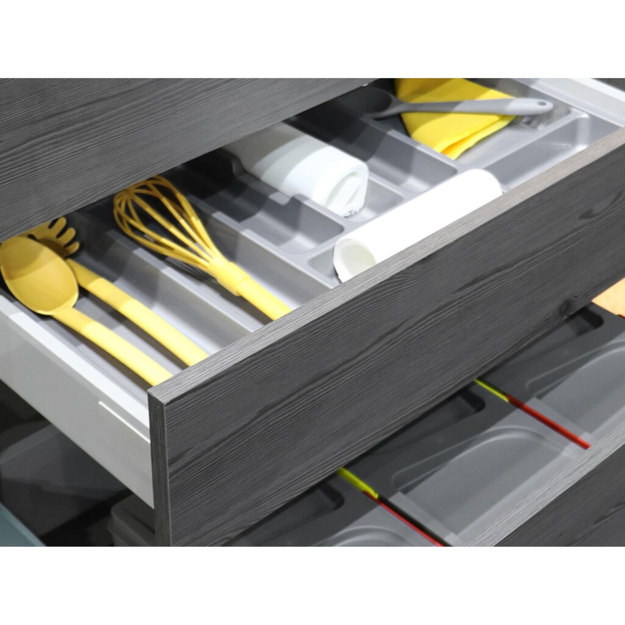 Verstellbarer Besteckkasten für Schublade für Küche – Besteckhalter für die Küche – Organizer Schubladen – Besteckteiler – Organizer Schubladen – Besteckhalter aus strapazierfähigem Kunststoff
