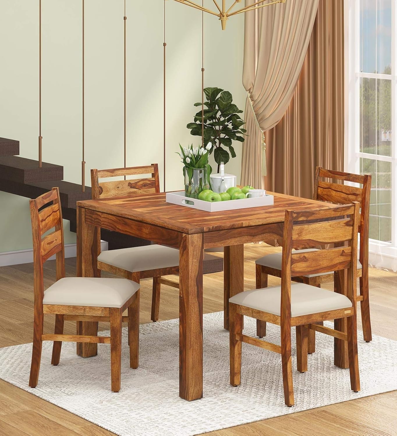 Anu Home DECORWooden Dining Table 4 Seater Four Seater Dinning Table