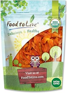 Food to Live Organic Dried Papaya Spears, 8oz - Unsweetened, Unsulfured, Kosher, Vegan Bulk Snack