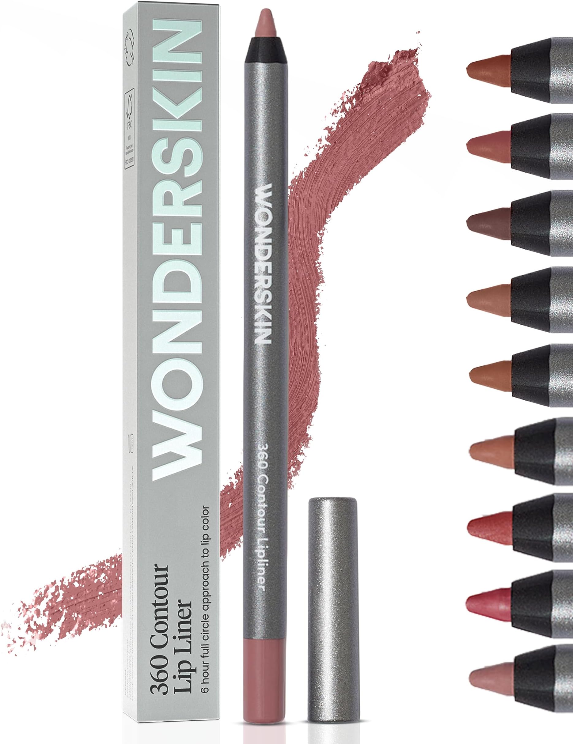 Lip Liner Pencil - 360 Contour Lipliner, Long Lasting, Sharpenable, Waterproof and Transfer-Proof Nude Lip Liner Pencil (Blush)