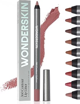 Wonderskin Lip Liner Pencil - 360 Contour Lipliner, Long Lasting, Sharpenable, Waterproof and Transfer-Proof Nude Lip Liner Pencil (Blush)