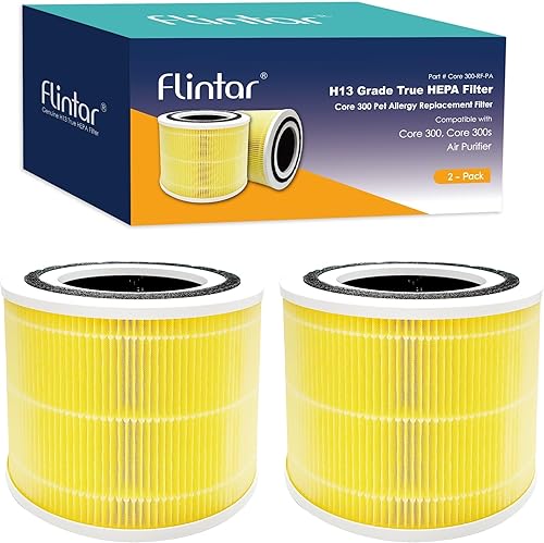 Flintar Core 300 Filtros de repuesto para alergias a mascotas, fabricados en TAIWÁN, compatibles con LEVOIT Core 300, purificador de aire Core 300S
