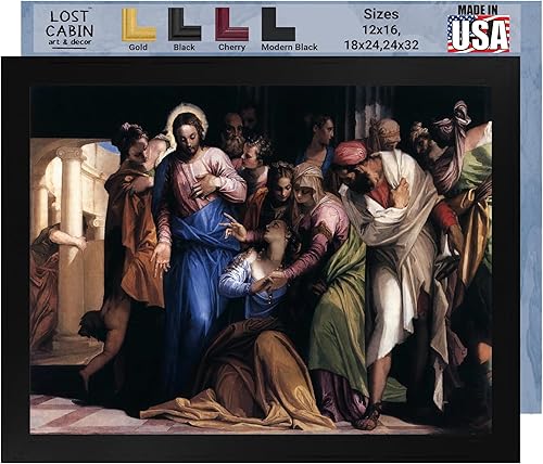 Paolo Verones Impresión en marco biselado negro Reproducción de pintura de obras de arte finas Regalo de póster enmarcado para decoración de pared