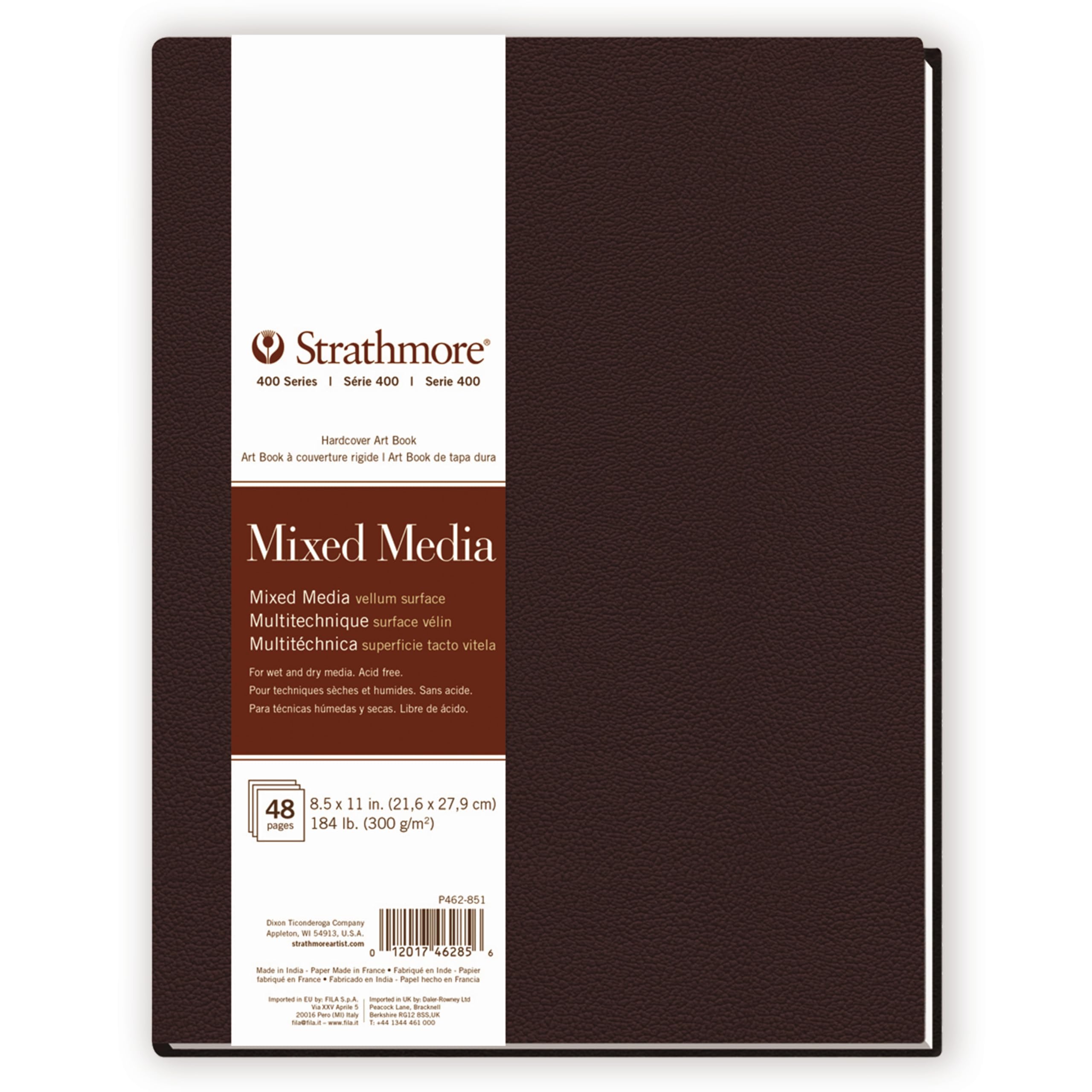 400 Series Mixed Media Paper Art Book, Matte Brown Cover, Natural White, Hardbound, 24 Sh…