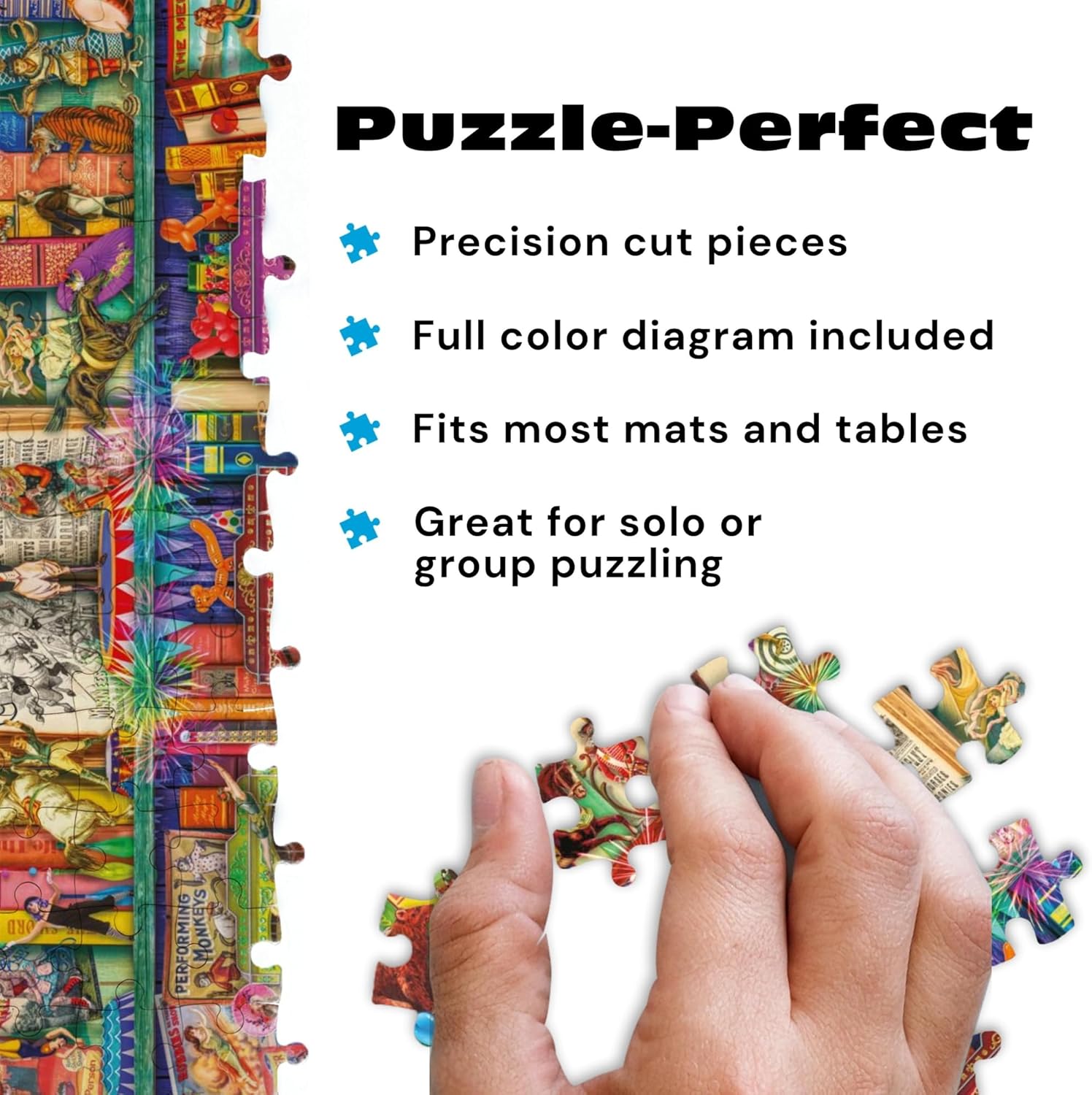 Buffalo Games Aimee Stewart Circus Extravaganza 1000 Piece Jigsaw Puzzle for Adults – Colorful Circus Art, Includes Large Reference Poster