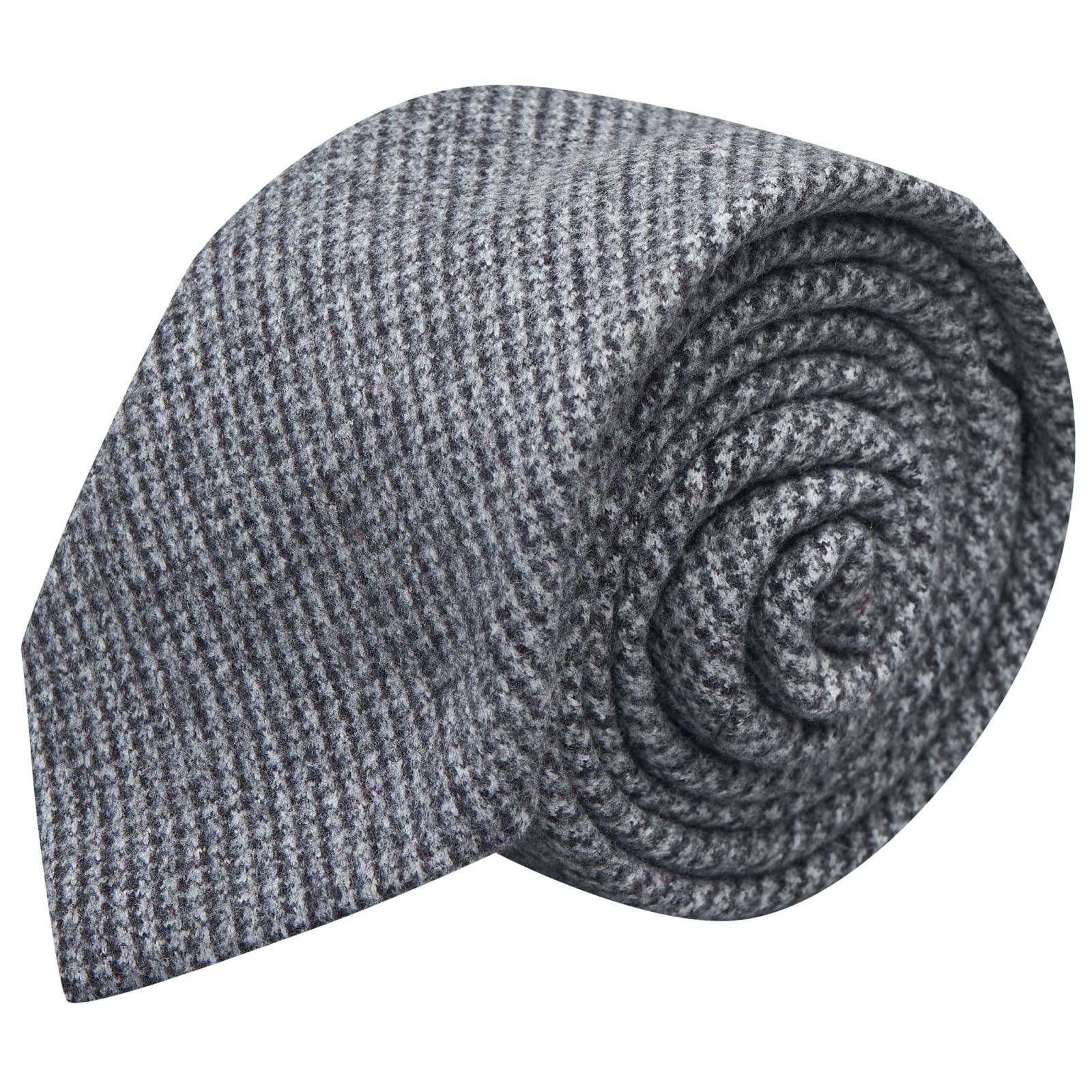 King & Priory Men's Grey /Blue Micro Dogtooth Tie