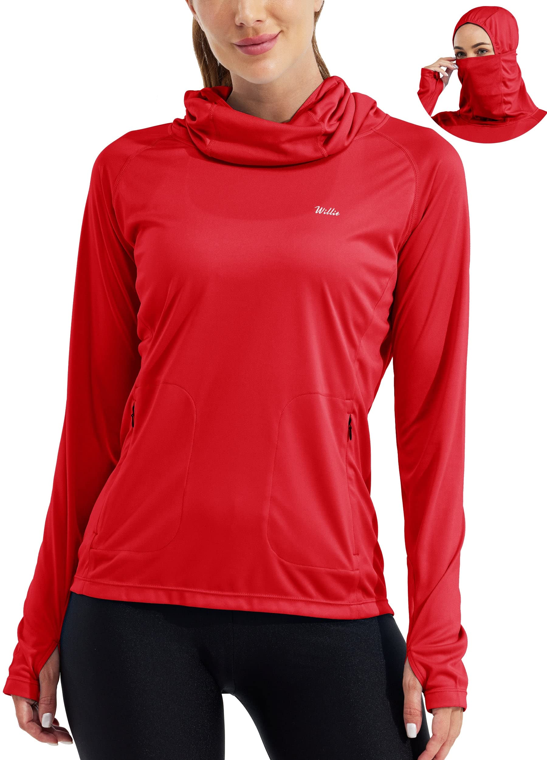 Willit Women's UPF 50+ Sun Hoodie with Face Mask