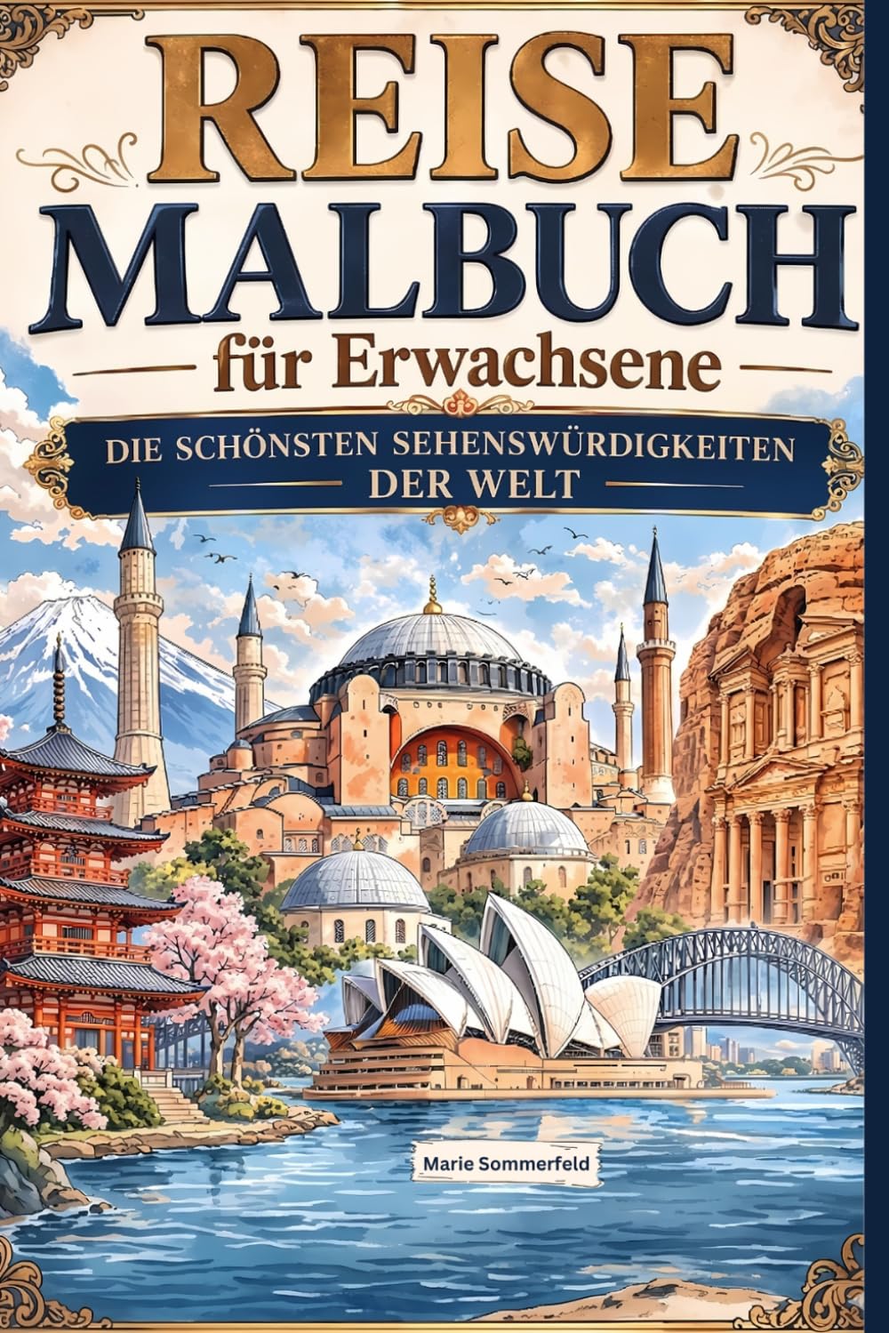 Reise Malbuch für Erwachsene: Die schönsten Sehenswürdigkeiten der Welt