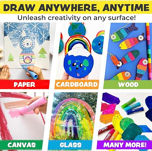 Miniatura 5 de The Pencil Grip Kwik Stix - Pinturas de témpera, bolígrafos de pintura de témpera de secado súper rápido, 144 colores clásicos surtidos, juego de