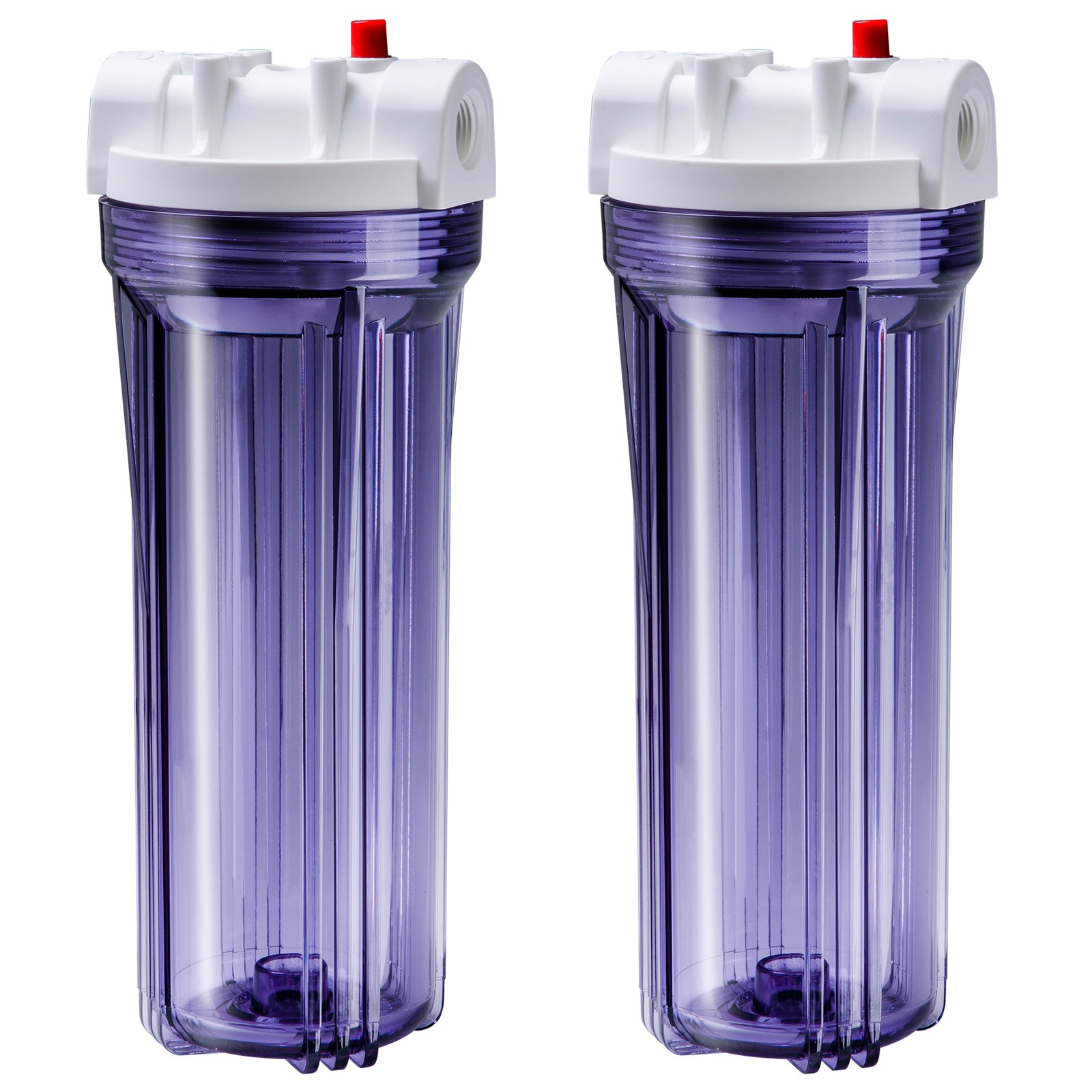 Ispring Hc14X2 Transparent Water Filter Housings 10Inch 1/2Inch Inlet/Outlet, Ro/Aquarium, 2Pack