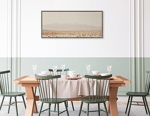 Miniatura 4 de Kate and Laurel Sylvie California Dreaming - Lienzo enmarcado para pared, 18 x 40 pulgadas, gris, arte moderno de paisaje de montaña del desierto