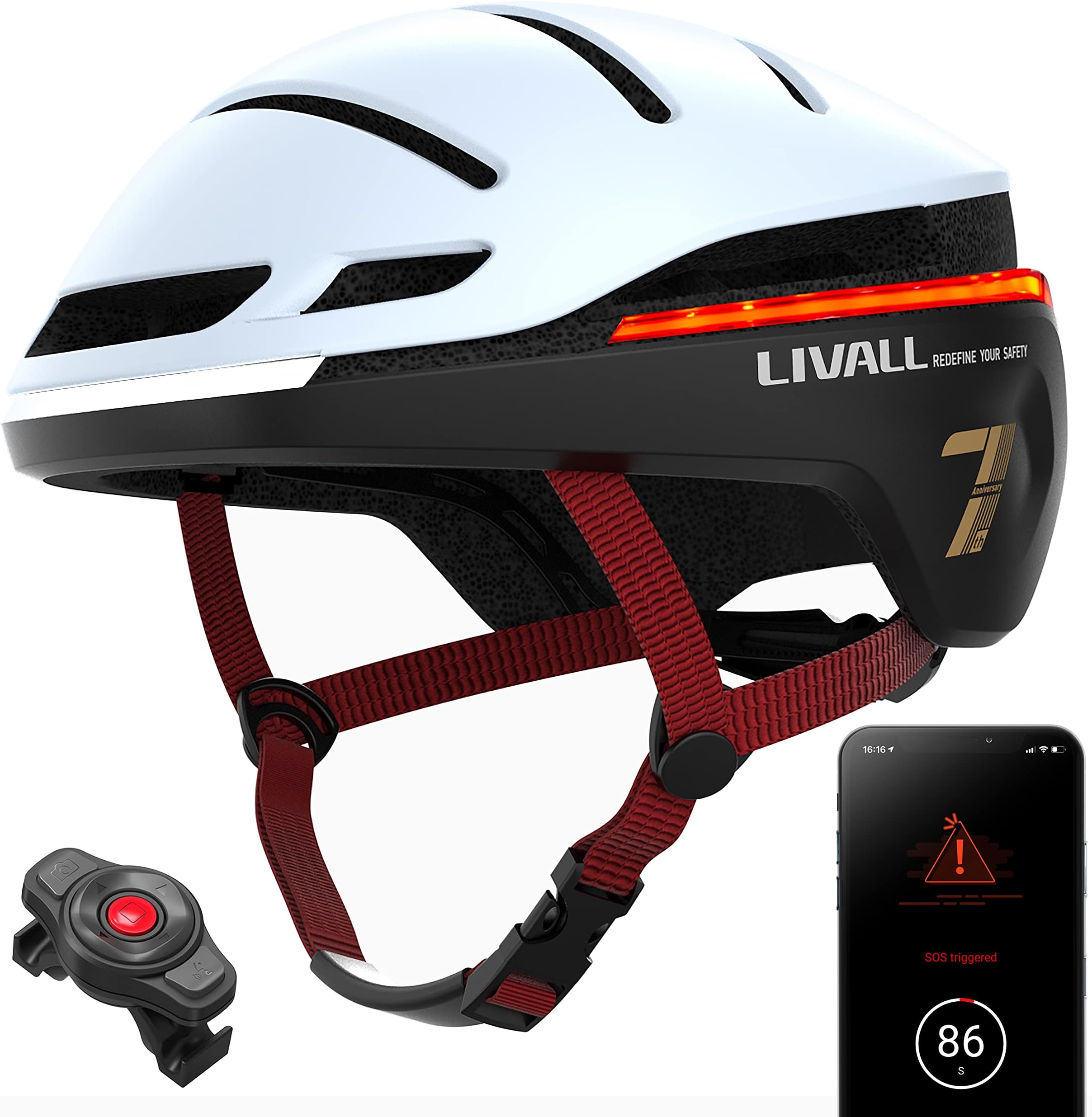EVO21 Smart Cycle Helmet with Smart Lighting, 360 Degree Visibility, Fall Detection and SOS Alert