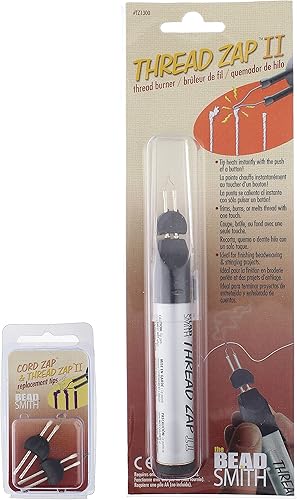 Miniatura 2 de The Beadsmith Thread Zap - Quemador de hilo de 5.25 pulgadas - Más 2 puntas de repuesto incluidas - Recortar, quemar y fundir hilo con un solo