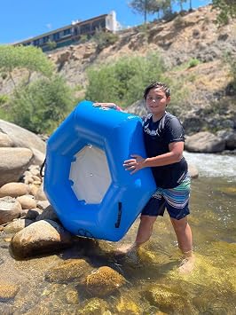 Hardcore River Tube with Durable Triple-Layer PVC, Ergonomic Seven-Sided Design, Intuitive Handles, and C7 Valve Inflation Ideal for Tubing Adventures