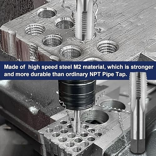 Miniatura 3 de LWCUSNJ 38" - 18 NPT - Grifo de tubo cónico M2 NPT, utilizado para roscar máquina convencional o roscado CNC, puede golpear acero y acero inoxidable