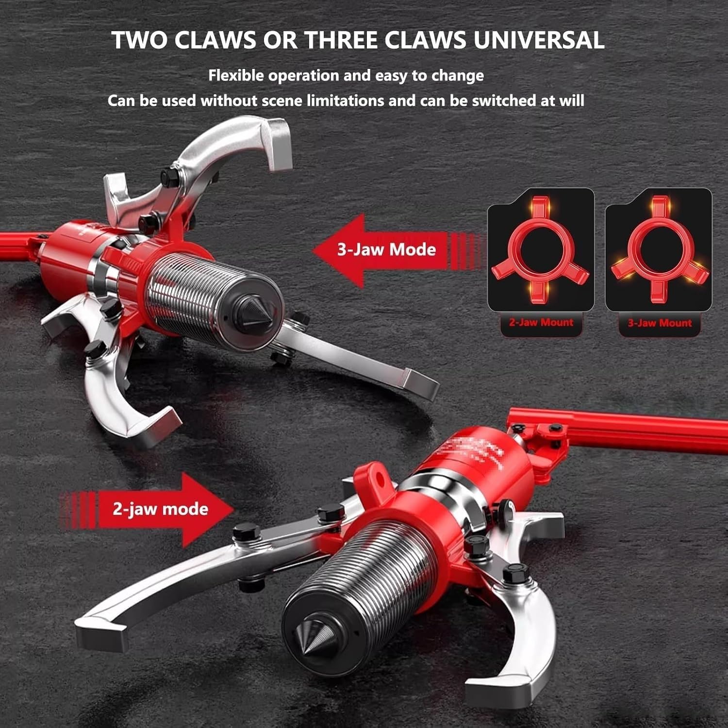 Hydraulic Cylinder Repair Tool, 50T/110000lb Hydraulic Puller, 3-jaw or 2-jaw Wheel Bearing Puller Separator, Wheel Puller That can be Used Vertically or Horizontally(15T/33000LB)