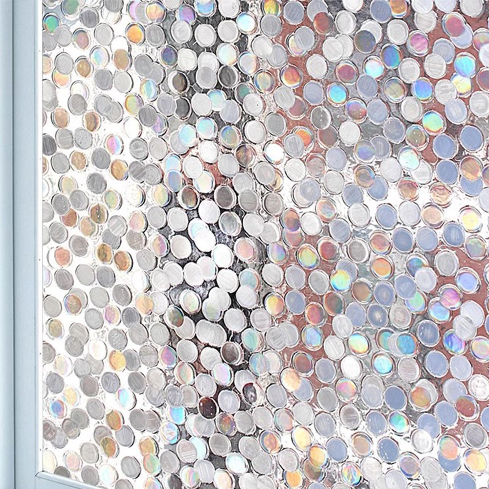 Eiauiuo Colorful 3D Rainbow Window Film – Self-Adhesive Static Cling Opaque Privacy Film For Glass Door, Bathroom, And Home – Anti-UV, Heat Protection, Decorative Window Film(Colored film D,45x250cm)