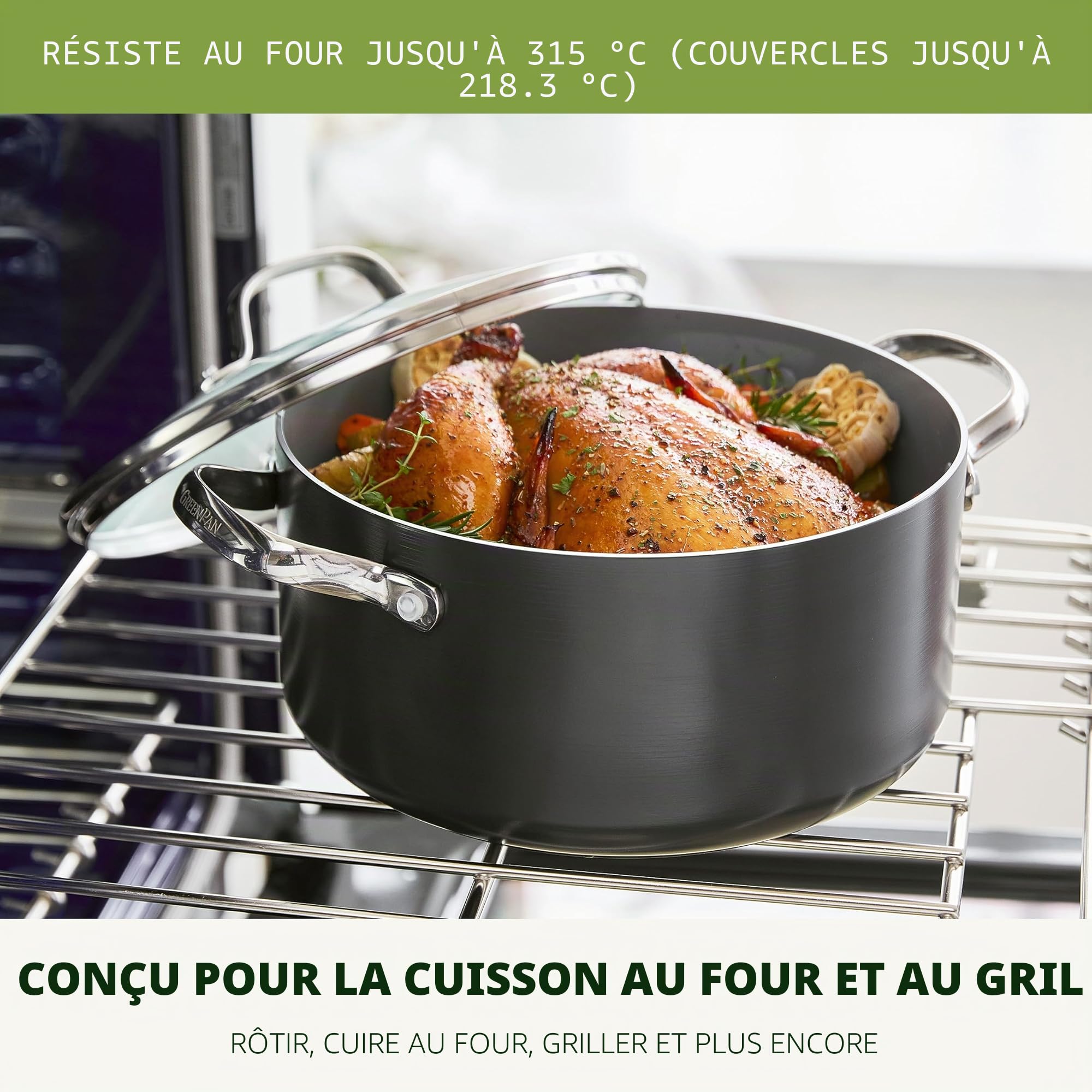 GreenPan Valencia Pro Céramique Anodisée Saine Antiadhésive Batterie de Cuisine de 16 Poêles,Fête des Mères,Sans PFAS,Inclus Poêles à frire,Sauteuses,Casseroles,Induction,Lave-vaisselle,Four,Gris