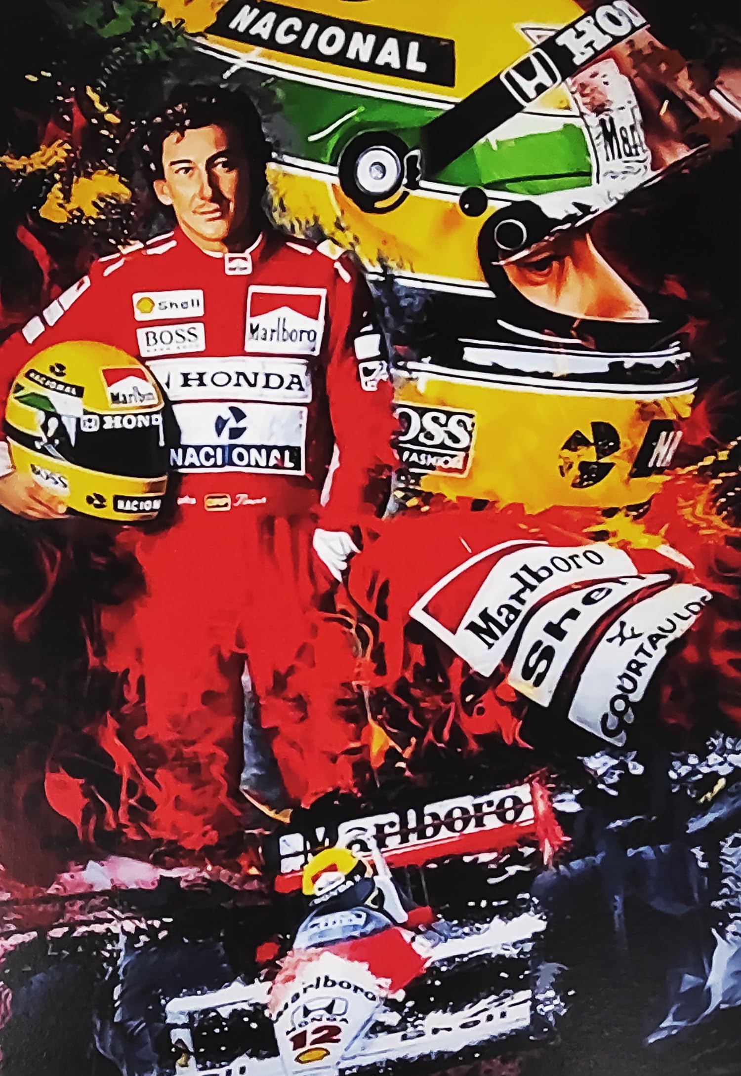 KUSTOM ART Ayrton Senna Art Poster Art Print Wall Art Picture on