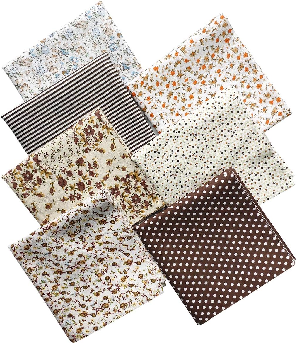 levylisa 19.7” x 19.7”7 PCS Pre-Cut Cotton Fabric Bundles Quarter Fabric Bundles Squares Patchwork Fabric Sets Quilting Sewing Cotton Fabric