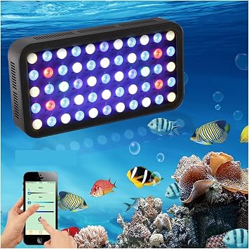 Aquarium Lights 165 Watt LED Coral Lights Aquarium Timer Lighting Leaf Marine Coral Aquarium Full Spectrum Saltwater Aquarium Bluetooth Control Dimmable