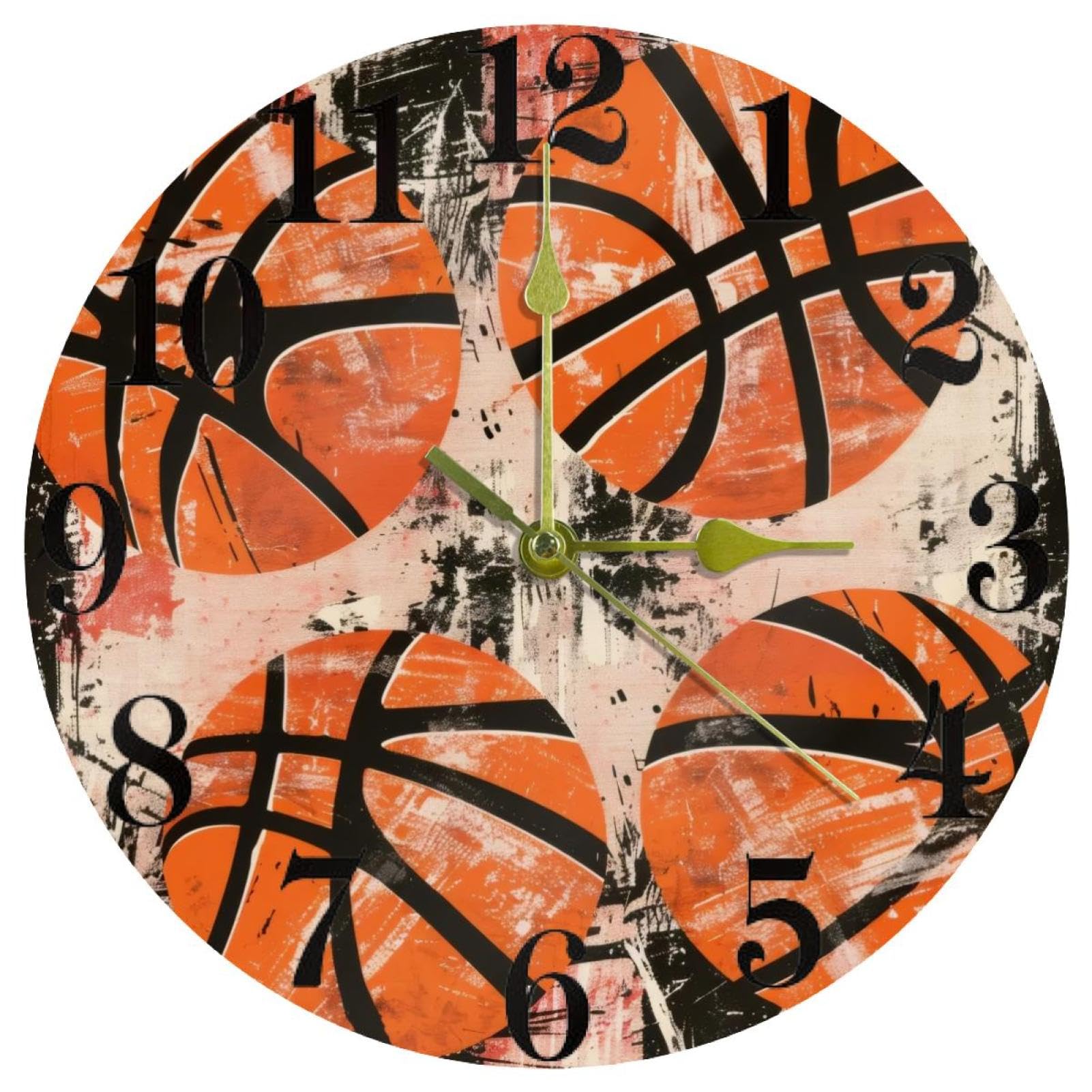 Horloge murale ronde basket-ball idéale pour la cuisine ou le bureau