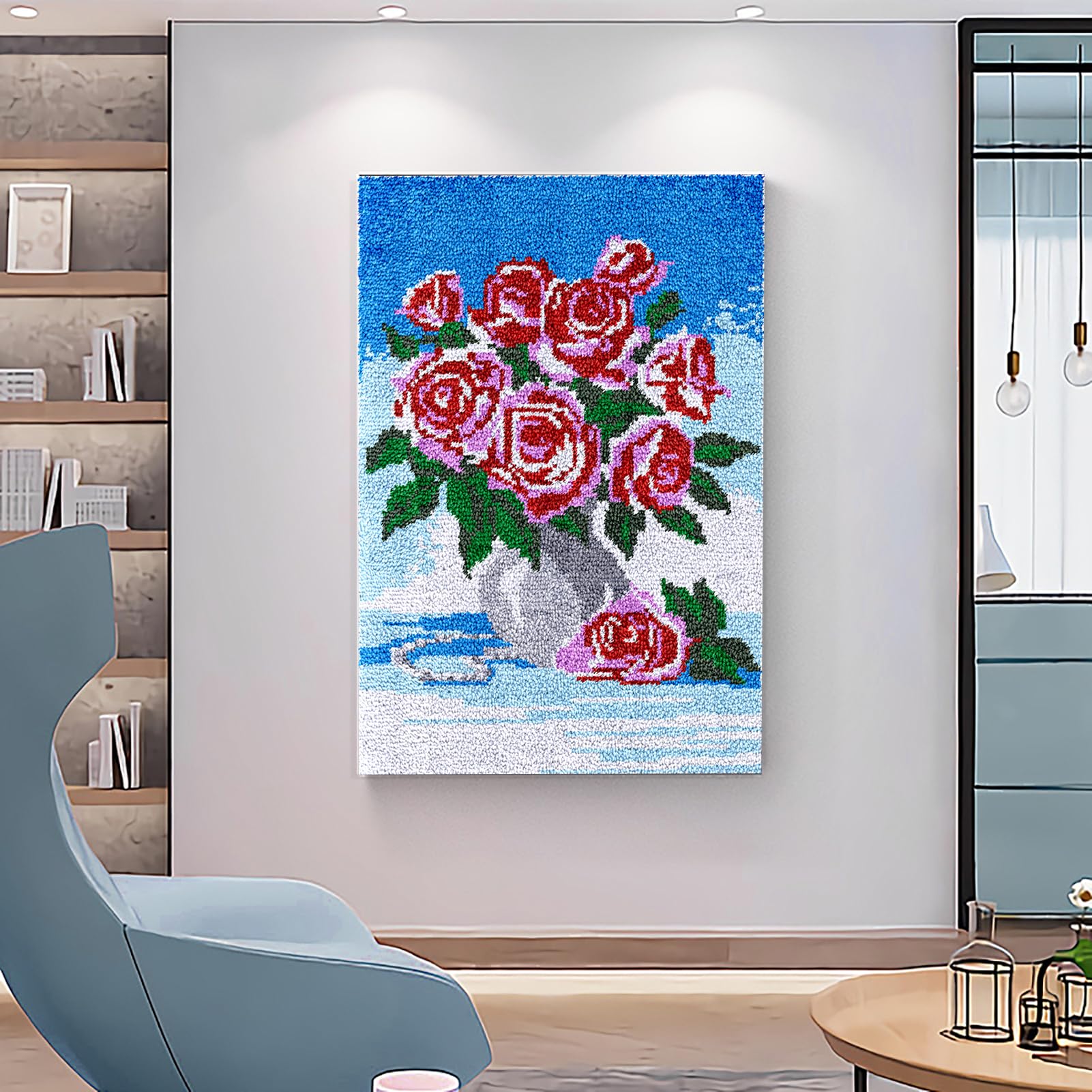 Zestaw haczyków zatrzaskowych dla dorosłych, zestaw do produkcji dywanów domowych, 130 x 150 cm zatrzask do dywanów, zestawy do haftu krzyżykowego, zestaw do robótek ręcznych szydełkowych
