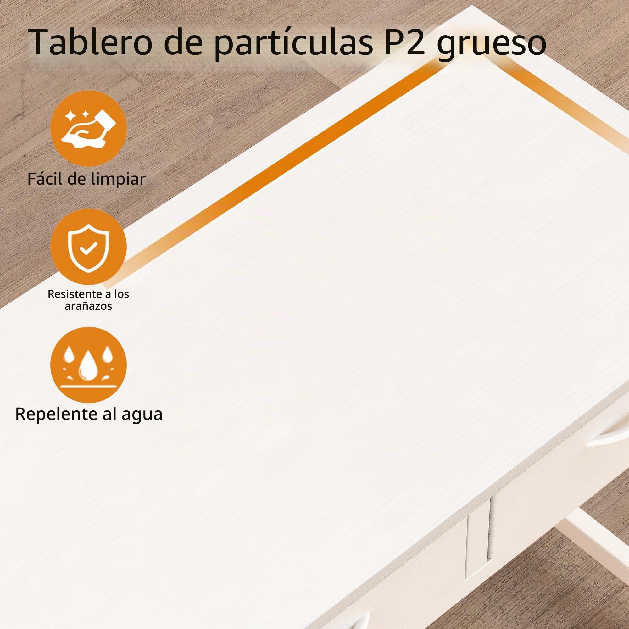 CAIYUN Escritorio pequeño con cajones de tela, 81,3 cm, tocador para dormitorio, oficina en casa, escritorio de ordenador para espacios pequeños, mesa de trabajo moderna y portátil con bolsa de