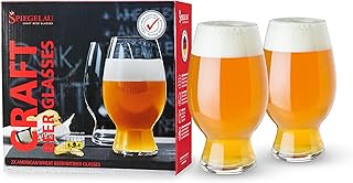 Spiegelau Wheat Beer Glass, European-Made Crystal Drinking Glasses Perfect for Wedding, Birthday, Holiday, Dinner, Game Night, Home Bar Accessories, Glassware Sets, Barware, 26.5 oz, Set of 2