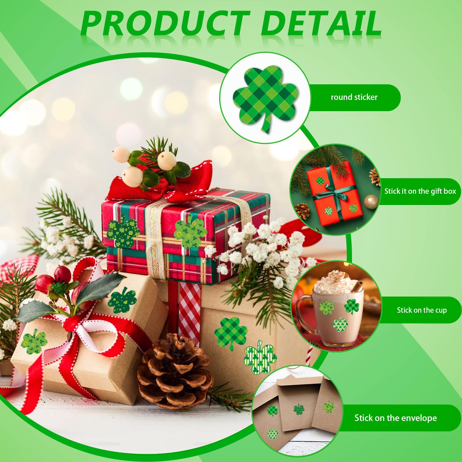 330 PCS St. Patrick's Day Stickers - Shamrock & Clover Decorations For Kids Parties