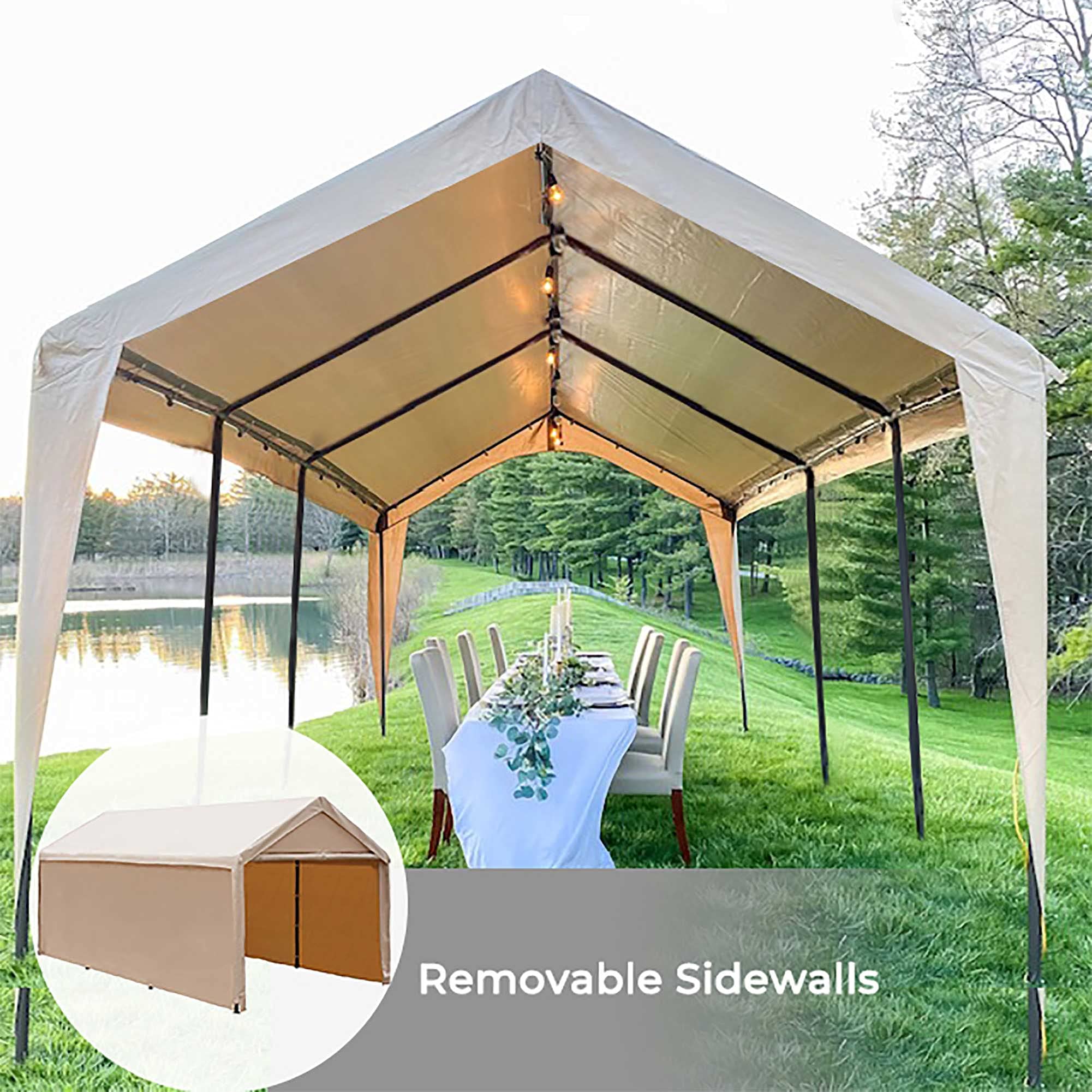 Abba Patio 10 x 20 ft Carport Heavy Duty Carport with Removable