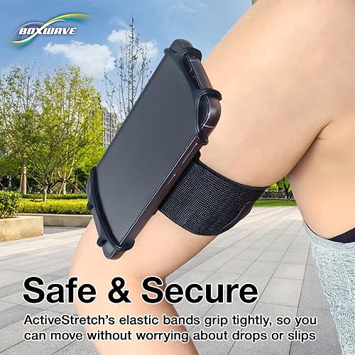 Miniatura 3 de BoxWave Holster Compatible with Nothing Phone 3a Pro - ActiveStretch Sport Armband, Adjustable Armband for Workout and Running - Jet Black